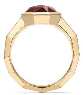 David Yurman Guilin Octagon Ring with Garnet and Diamonds in 18K Yellow Gold