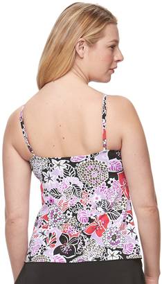 A Shore Fit Women's A Shore Fit Tummy Slimmer Bow-Front Tankini Top