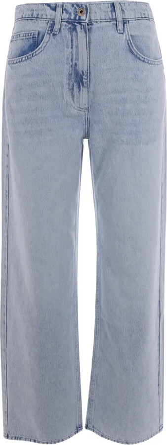 Patrizia Pepe Logo-Embroidery Denim Jeans