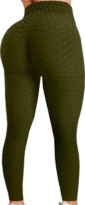 Occus High Waist Leggings for Women Butt Lift Tummy Control Workout Capri  Leggings High Waist Yoga Pants Bubble Textured for Yoga Running Training -  ShopStyle Trousers