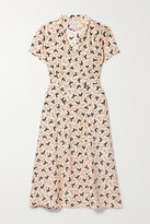 Thumbnail for your product : HVN Morgan Printed Silk Crepe De Chine Dress - Cream