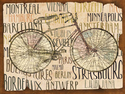 "Best Biking Cities" by Beth Albert Graphic Art on Wrapped Canvas