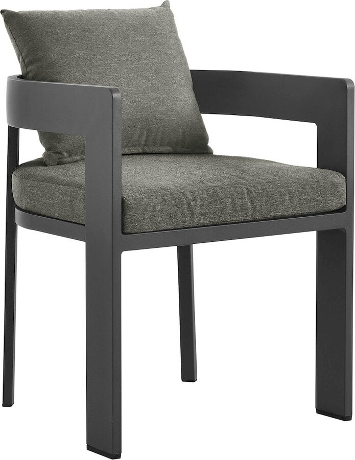 Modway Tahoe Outdoor Patio Aluminum Dining Chair in Gray Charcoal
