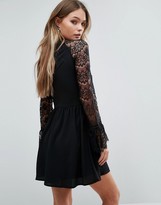 Thumbnail for your product : Lipsy Lace Skater Dress With Choker Detail
