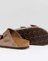 Thumbnail for your product : Birkenstock Arizona Taupe Suede Narrow Fit Flat Sandals