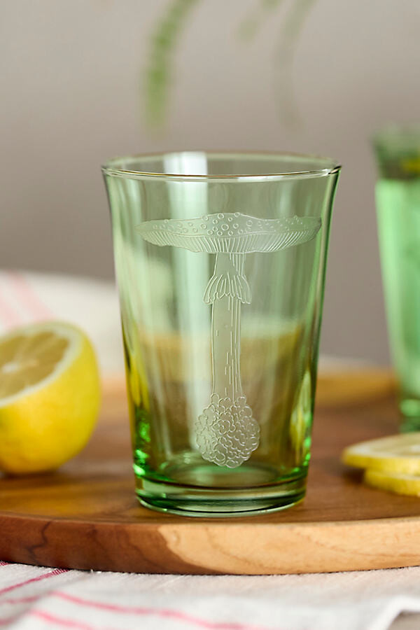 Etched Mushroom Glass