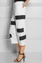 Thumbnail for your product : Kenzo Striped cropped wide-leg jeans