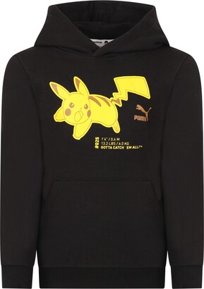 Puma Black Sweatshirt For Boy With Pikachu Et Logo