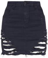 Thumbnail for your product : PrettyLittleThing Black Super Shred Denim Mini Skirt