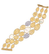 Thumbnail for your product : Marco Bicego Lunaria Three-Row Mother-of-Pearl Bracelet with Diamonds
