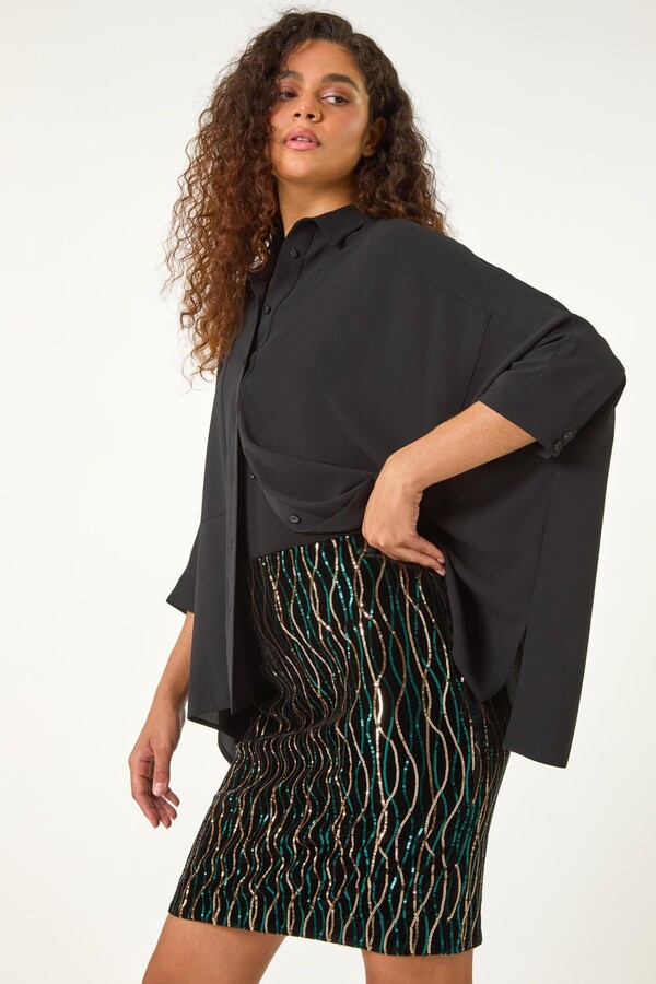 Knee Length Sequin Skirt ShopStyle UK