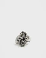 Thumbnail for your product : Reclaimed Vintage inspired skull and snake detail ring in burnished silver tone exclusive to ASOS