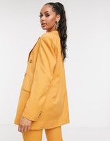 Thumbnail for your product : ASOS DESIGN extreme dad suit blazer in textured mustard