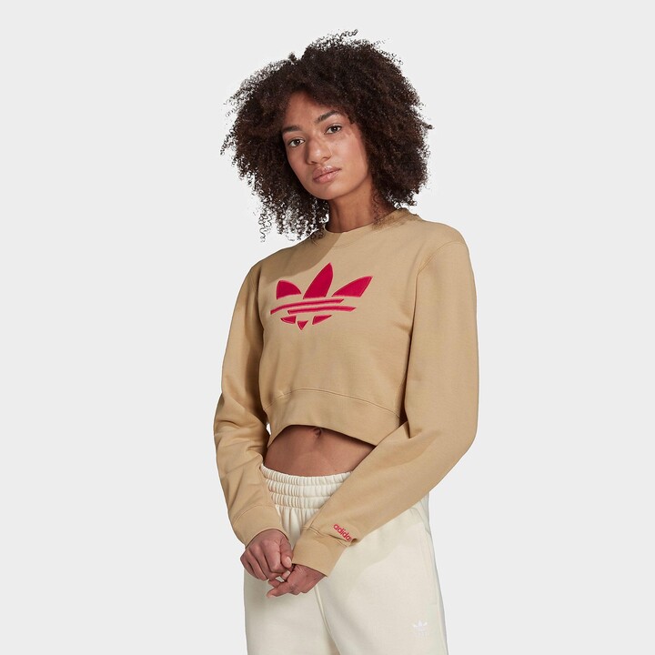 adidas Women's Adicolor Shattered Trefoil Cropped Sweatshirt - ShopStyle  Activewear Tops