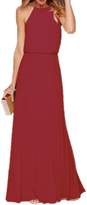 Thumbnail for your product : Yacun Women's Halter Sleeveless Floor-Length Pleated Party Bridesmaid Dress XL
