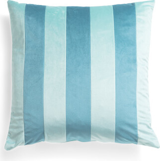 TJMAXX 20X20 Striped Velvet Luxe Feather Fill Pillow, Polyester