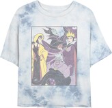 Thumbnail for your product : Disney Junior's Distressed Villains Poster Crop T-Shirt - White/Blue - Small
