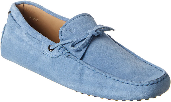 light blue suede loafers