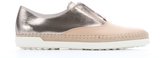 Thumbnail for your product : Tod's Beige And Metallic Leather Slip-On Espadrille Sneakers