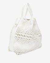 Thumbnail for your product : Nina Ricci Pamina Woven Leather Tote: White