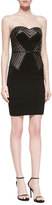 Thumbnail for your product : Aidan Mattox Strapless Bustier Dress With Nude Inset, Black