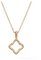 Thumbnail for your product : David Yurman Cable Collectibles Quatrefoil Pendant With Diamonds In 18K Yellow Gold On Chain