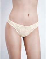 Thumbnail for your product : Heidi Klum Intimates Heidi lace thong, Women's, Size: Large, Dew/ cream tan