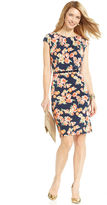 Thumbnail for your product : Charter Club Petite Cap-Sleeve Printed Belted Sheath Dress