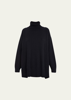 eskandar Mid Plus Paneled A-Line Roll Neck Sweater