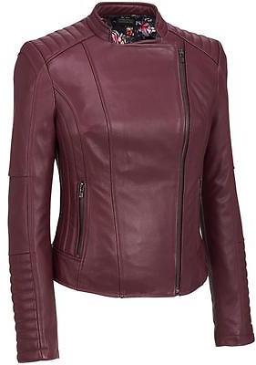 Black Rivet Womens Leather Moto Jacket W/ Quilting