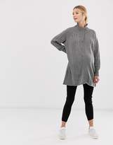 Thumbnail for your product : Mama Licious Mamalicious high neck nursing poncho jumper with open front