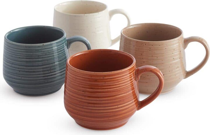 Sango Siterra Painter's Palette 17.5 oz. Assorted Color Stoneware Mug Set (Service for 4)