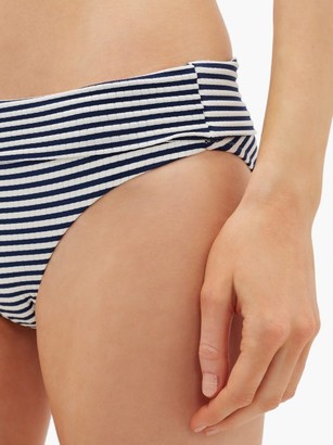 Melissa Odabash Provence Foldover Striped Bikini Briefs - Navy Stripe