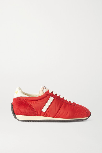 womens red leather tennis shoes
