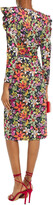 Thumbnail for your product : Dundas Ruched Floral-print Stretch-jersey Midi Dress
