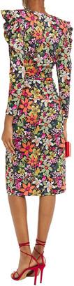 Dundas Ruched Floral-print Stretch-jersey Midi Dress