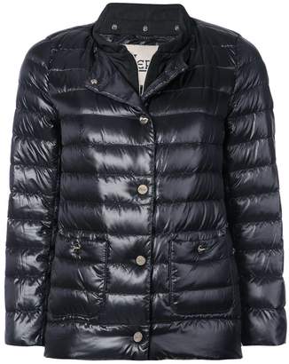 Herno collarless cropped padded jacket
