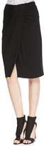 Thumbnail for your product : Ella Moss Tali Wrap Front Stretch Knit Skirt, Black