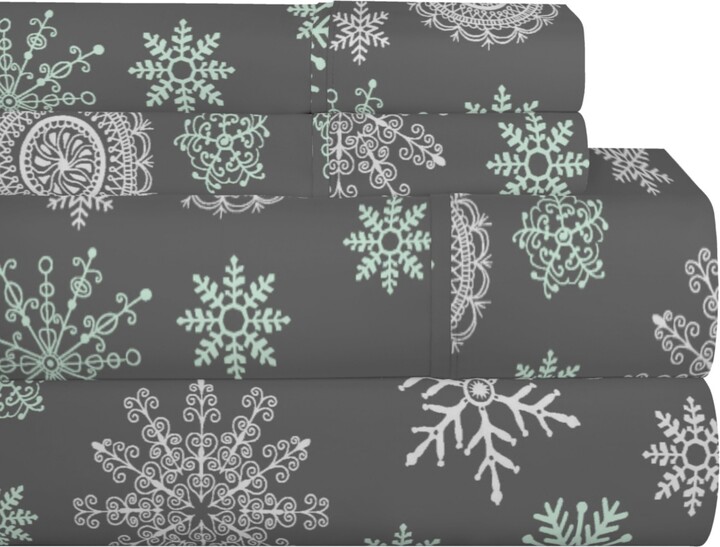 Celeste Home Luxury Weight Printed Cotton Flannel Sheet Set, Twin