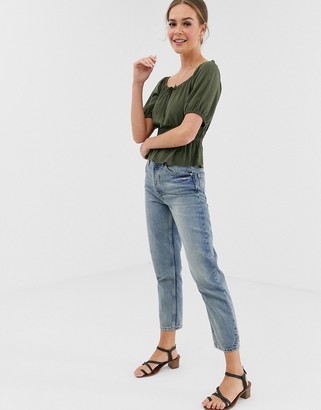 Abercrombie & Fitch cropped prairie blouse
