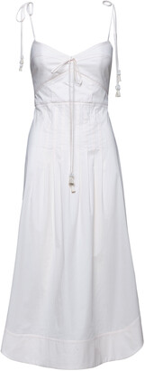 Johanna Ortiz Aromatic Essence Tasseled Stretch-Cotton Midi Dress