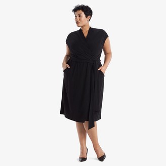 plus size black and white vertical striped dress