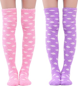 fleece thigh high socks