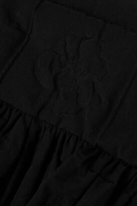 Cecilie Bahnsen Debra Ruffled Cotton-blend Cloqué Peplum Camisole - Black