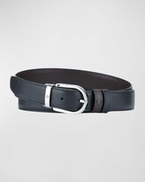 Thumbnail for your product : Montblanc Men's Horseshoe-Buckle Reversible Leather Belt