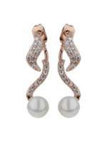 Mikey Twisted spiral pearl drop earring