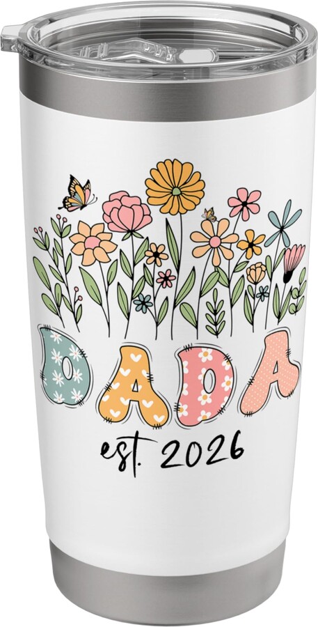 Mothers Day Wildflower Family Gifts Dada Est. 2026 Wildflower Promoted To Dada Stainless Steel Insulated Tumbler