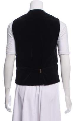 Givenchy Velvet Button-Up Vest w/ Tags