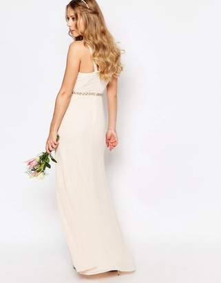 TFNC WEDDING V Front Embellished Strap Maxi Dress