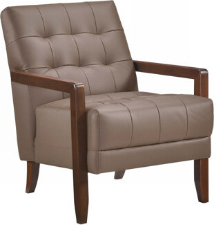 Red Barrel Studio Modern Faux Leather Upholstered Arm Chair with 4 Legs